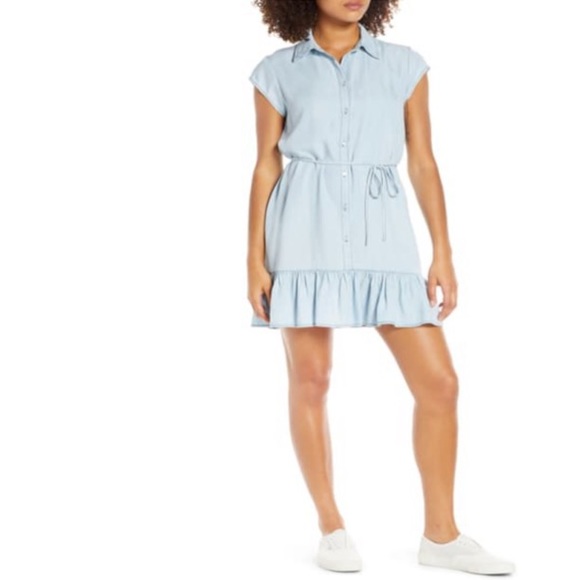 BB Dakota Sway Chambray Shirtdress Blue Sz. Medium - Picture 2 of 7